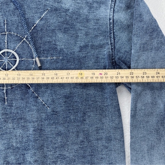 DR.WOO x Nyden Los Angeles Size M Denim Embroidered Compass Pullover Hoodie - Picture 8 of 13